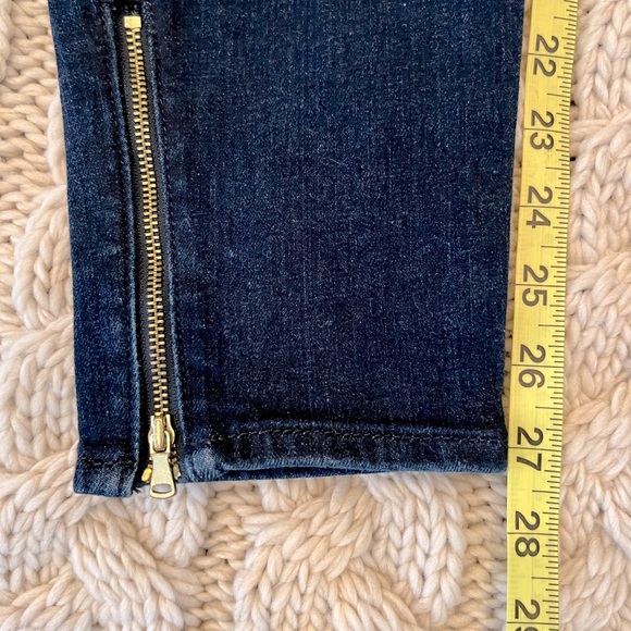 Loft Skinny Jeans 29 Dark Blue Color - Zippered Ankle - Slim Pockets - Picture 5 of 8